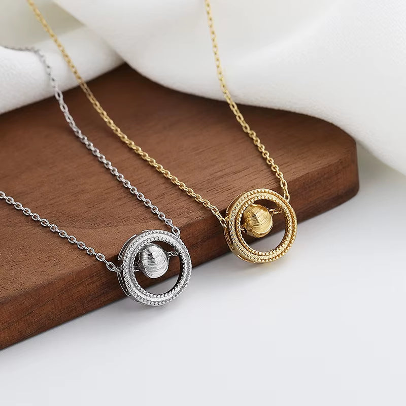 🌟 Collana Spinner Minimalista – Eleganza Dorata con Fidget Sensoriale